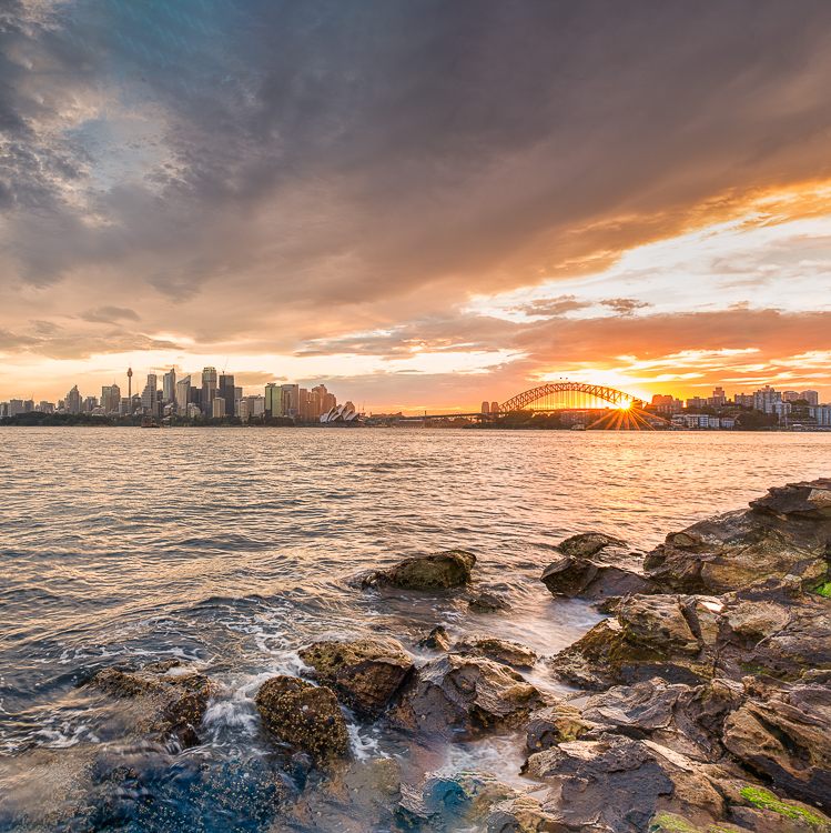 sydney skyline at sunset